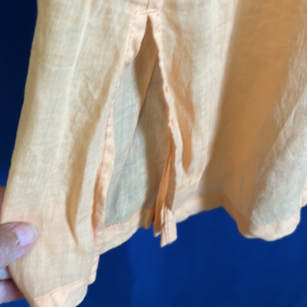 Kleen NWT long sleeve linen XS spring dress/tunic top- CUTE! Peach perfect! - Picture 3 of 4